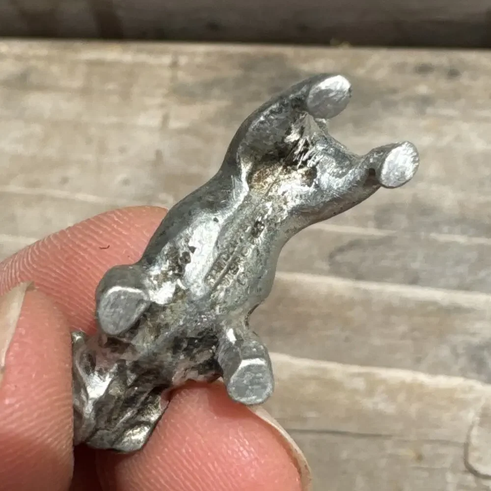 Vintage Solid Miniature Pewter Bulldog Figurine Signed Rawclif Pewter 1987